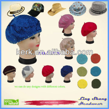 Hot Sale Fashion New Lady Womens Wool Blend Beret Beanie Winter Hat Ski Cap Gifts